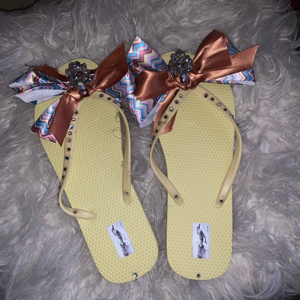 Custom made Swarovski flip flops! Brand new